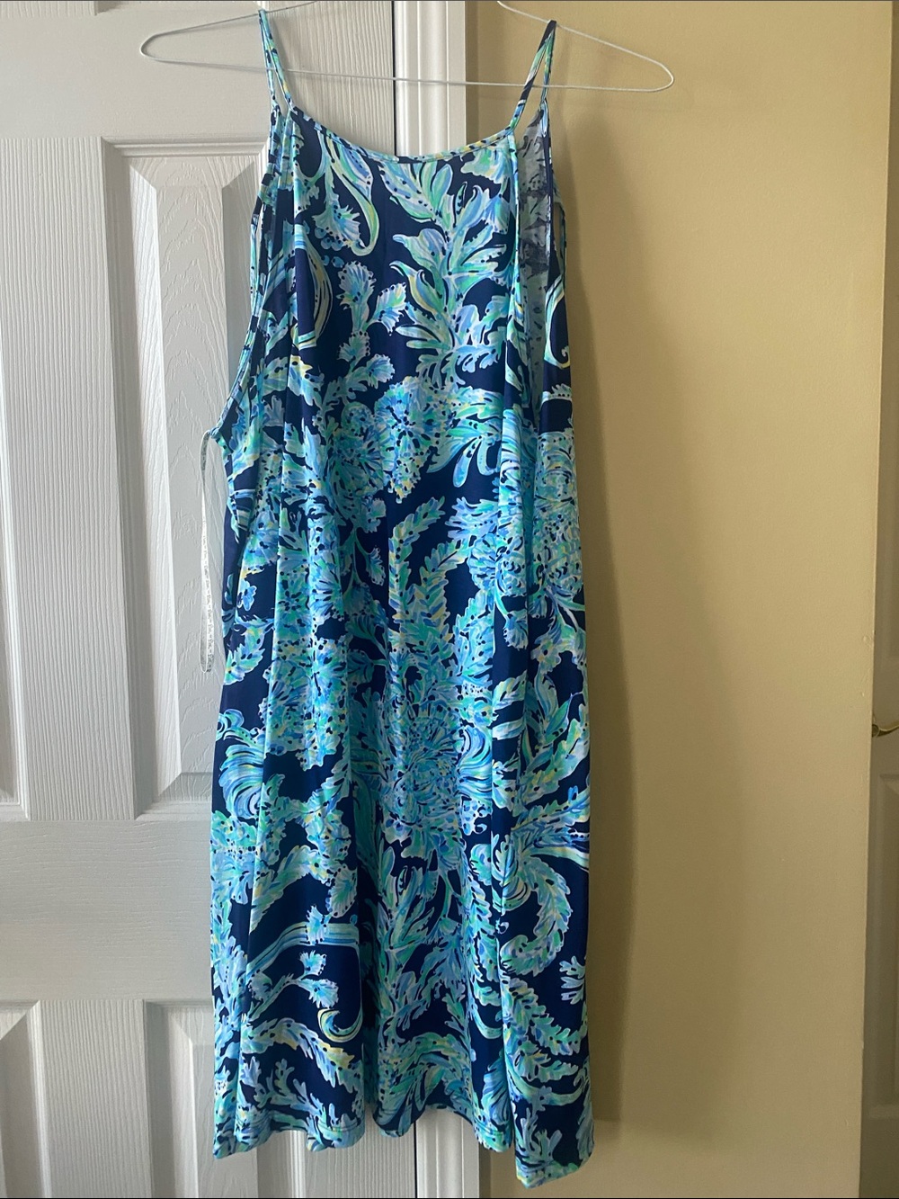 Lilly Pulitzer Navy & Aqua Floral Mini Slip Dress